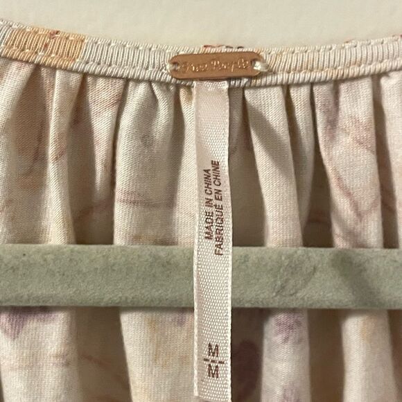 Free People Make It Easy Whats Your Shade Fitted Floral Print Tie Top Sz M - Picture 3 of 8